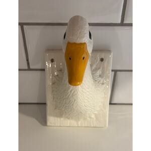 Vintage Ceramic Duck or Goose Head Wall Hook Towel Holder